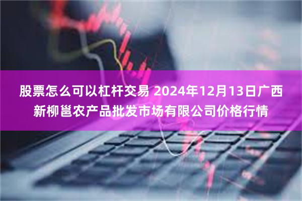 股票怎么可以杠杆交易 2024年12月13日广西新柳邕农产品批发市场有限公司价格行情