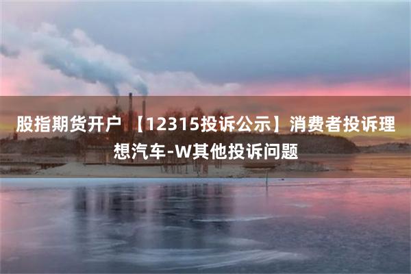 股指期货开户 【12315投诉公示】消费者投诉理想汽车-W其他投诉问题