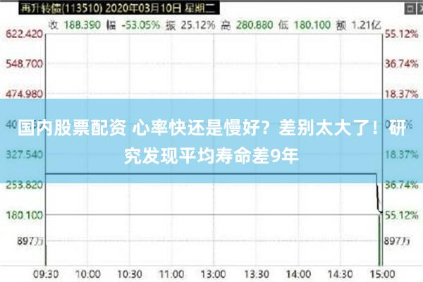 国内股票配资 心率快还是慢好？差别太大了！研究发现平均寿命差9年