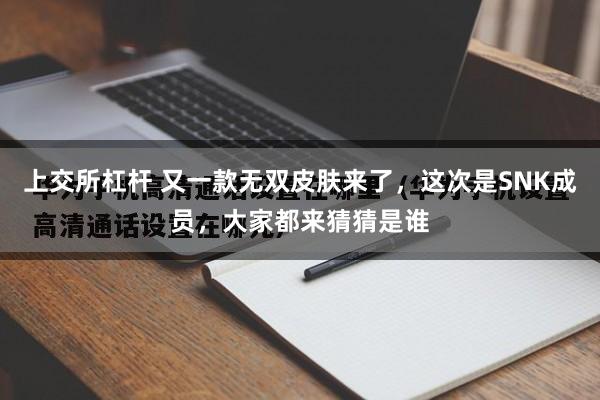 上交所杠杆 又一款无双皮肤来了，这次是SNK成员，大家都来猜猜是谁